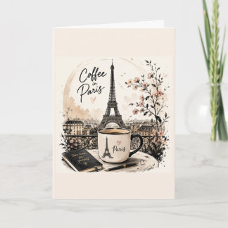 Tarjeta Elegante Torre Eiffel de París Café & Café de Parí