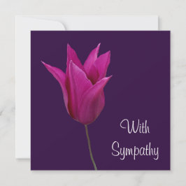 Tarjeta Elegante tulipán morado rosa flor de arte simpatía