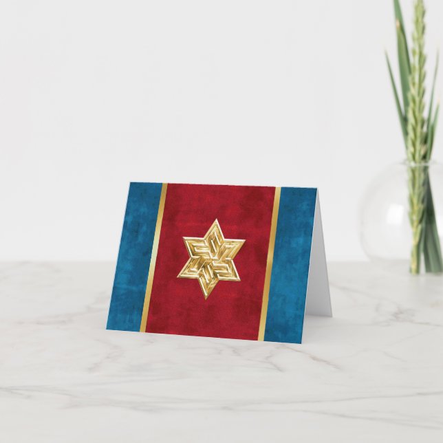 Tarjeta Elegante Velvet look Gold Star de David (Anverso)