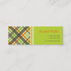 Tarjeta elegante verde anaranjada retra del perfil