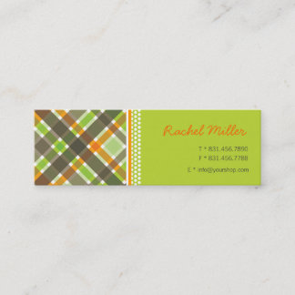 Tarjeta elegante verde anaranjada retra del perfil