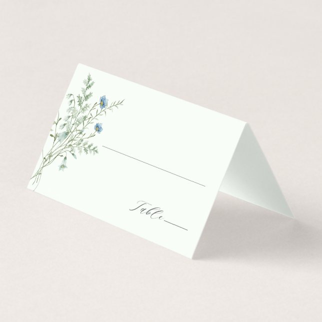Tarjeta Elegante verde pálido Boda de flores silvestres ta (Anverso)