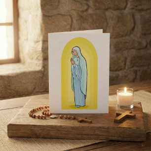 Tarjeta Elegante Virgen María Católica Religiosa
