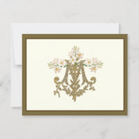 Elegante Virgin Mary Gold Marian Cross Lilies