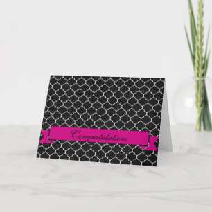 Tarjeta Elegante White Quatrefoil White Felicitaciones Ros