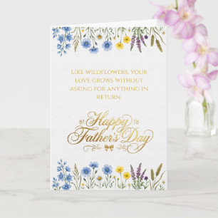 Tarjeta Elegante Wildflower Gold Día del Padre Papá
