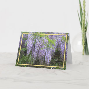 Tarjeta Elegante Wisteria Púrpura Moderna Foto Marco Dorad