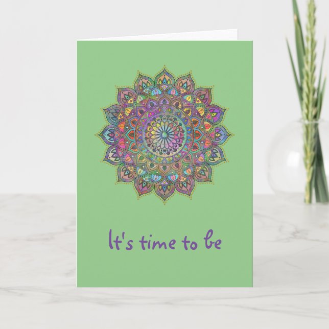 Tarjeta Elegante y colorido Mandala estilo India 1 (Anverso)