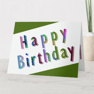 Tarjeta Elegante y divertido cumpleaños feliz, verde