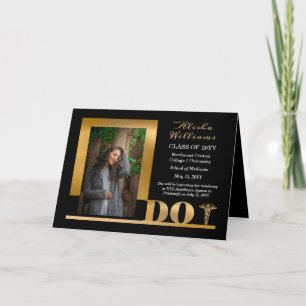 Tarjeta Elegante y elegante oro MD Caduceus 1 Foto Negro