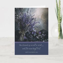 Tarjeta Elegante y Malhumorado Lavendr Oscuro Floral Día d