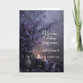 Tarjeta Elegante y Malhumorado Lila Floral Oscuro del Día 