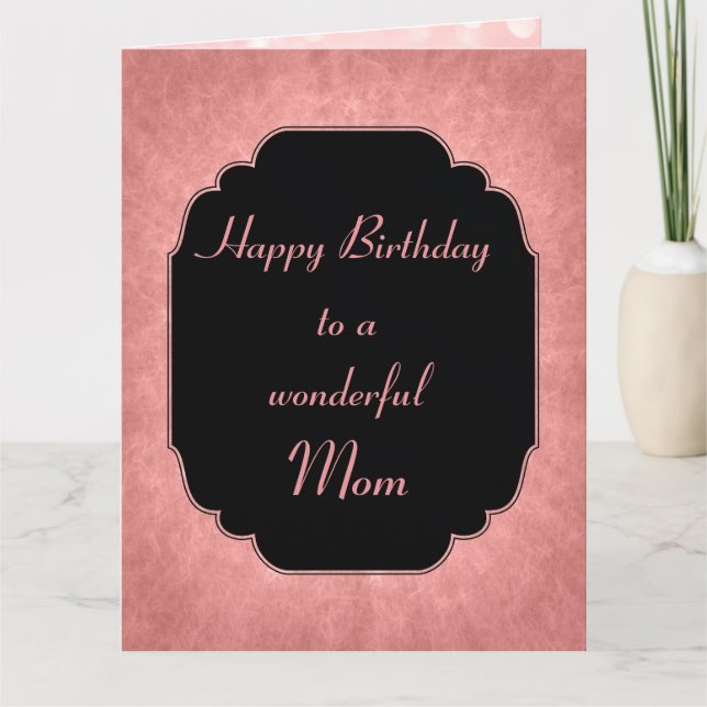 Tarjeta Elegante y moderna rosa Feliz Cumpleaños Mamá (Anverso)