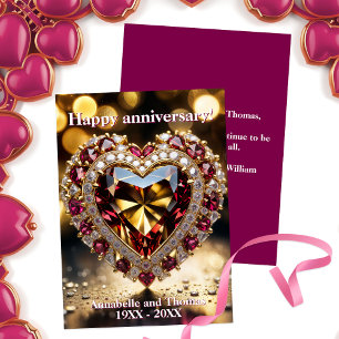 Tarjeta Elegante y opulento aniversario de Boda Gemstone e