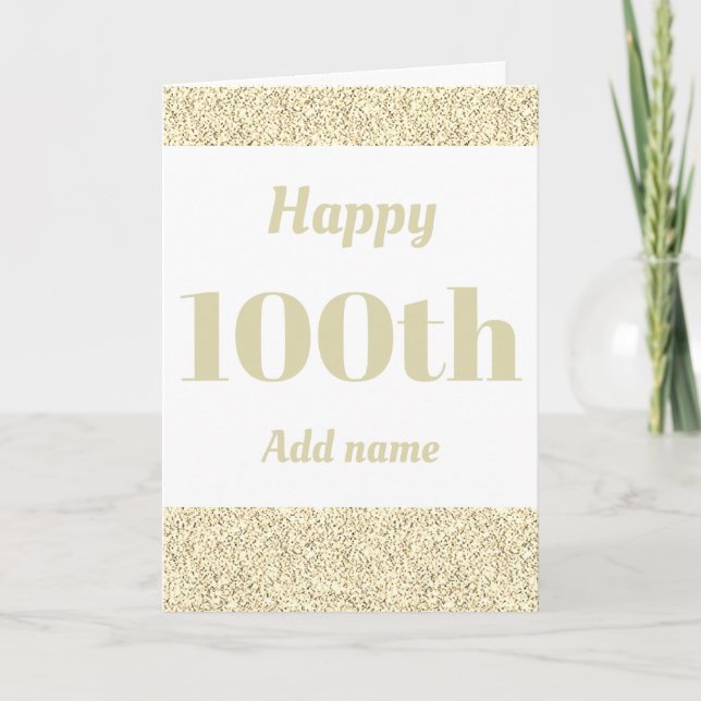 Tarjeta Elegante y personalizado cumpleaños feliz 100 (Anverso)