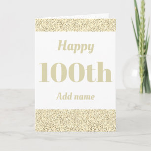 Tarjeta Elegante y personalizado cumpleaños feliz 100