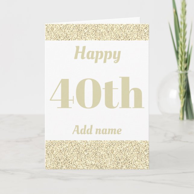 Tarjeta Elegante y personalizado cumpleaños feliz 40 (Anverso)