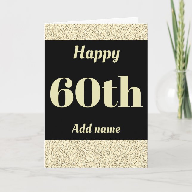 Tarjeta Elegante y personalizado cumpleaños feliz 60 (Anverso)