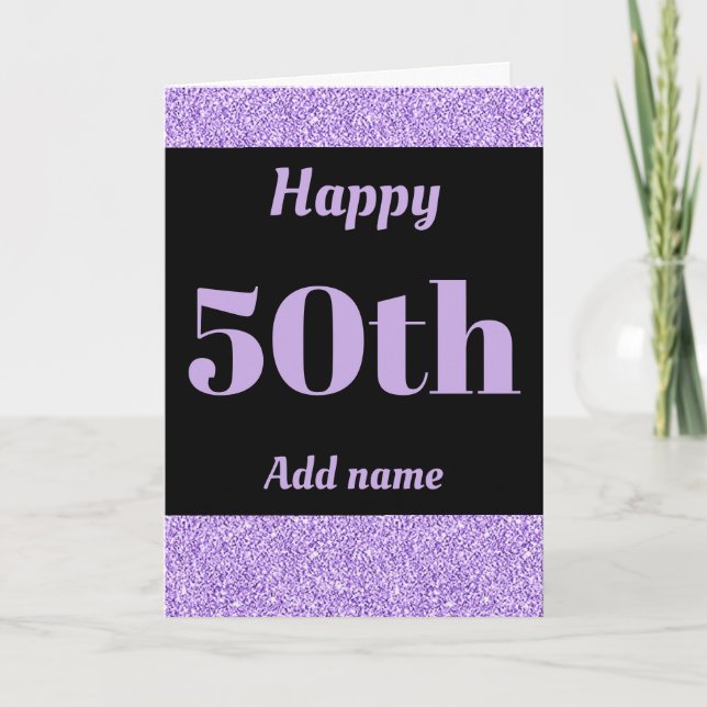 Tarjeta Elegante y personalizado feliz cumpleaños 50 (Anverso)