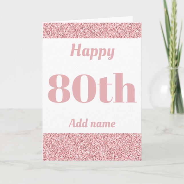 Tarjeta Elegante y personalizado feliz cumpleaños 80 (Anverso)