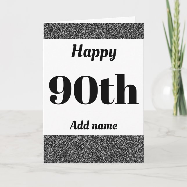 Tarjeta Elegante y personalizado feliz cumpleaños 90 (Anverso)
