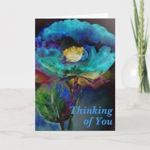 Tarjeta Elegante y romántico cuadro verde azulado de acuar