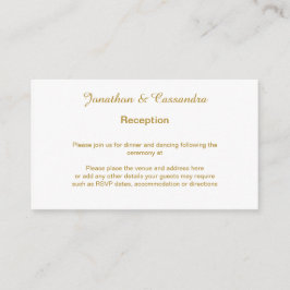 TARJETA ELEGANTE Y SENCILLA DE ENLACE DE ORO DE LA