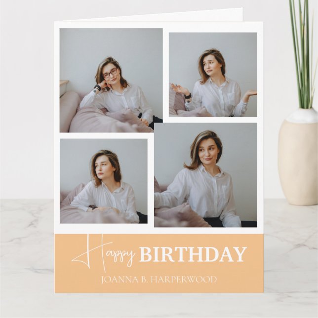 Tarjeta Elegante y simple caligrafía Aniversario elegante  (Anverso)