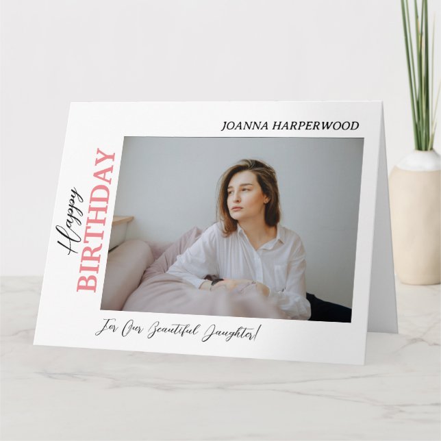 Tarjeta Elegante y simple foto estilo cumpleaños (Anverso)