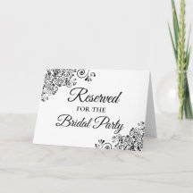 Elegante y simple reservado para la fiesta nupcial