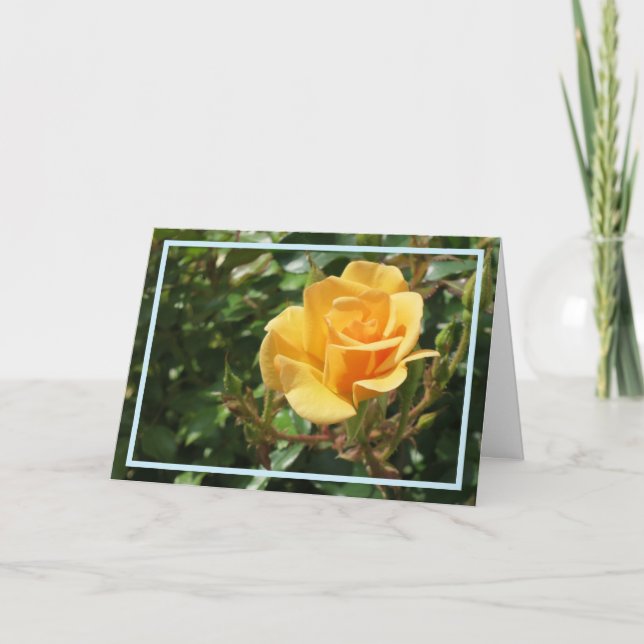 Tarjeta Elegante Yellow Rose Flower Photo Stylish Frame (Anverso)
