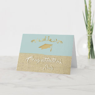 Tarjeta Elegantes Felicitaciones de Graduación Doradas