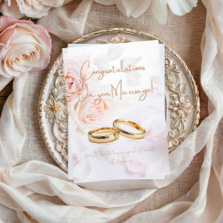 Tarjeta Elegantes Felicitaciones por su Boda