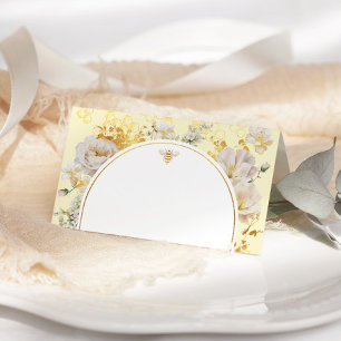 Tarjeta Elegantes flores silvestres burbujean abejas bodas