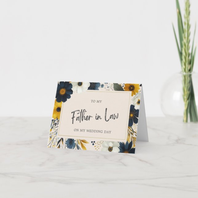 Tarjeta Elegantes Flores Silvestres De Mi Padre En Derecho (Anverso)