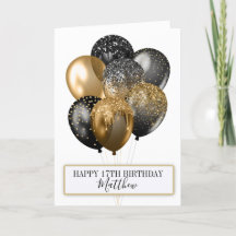 Elegantes globos Purpurinas negros y dorados Cumpl