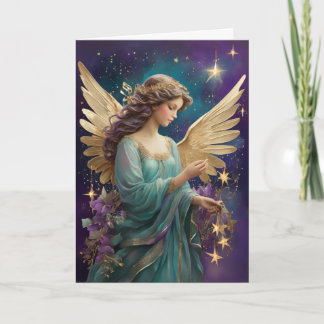 Tarjeta Elegantes Navidades Angel Floral Personalizado Tex
