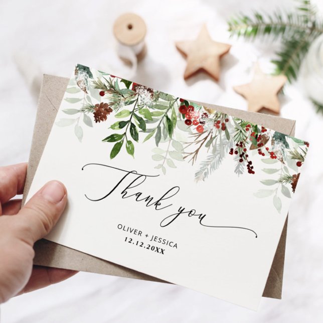Tarjeta Elegantes Navidades boda gracias (Subido por el creador)