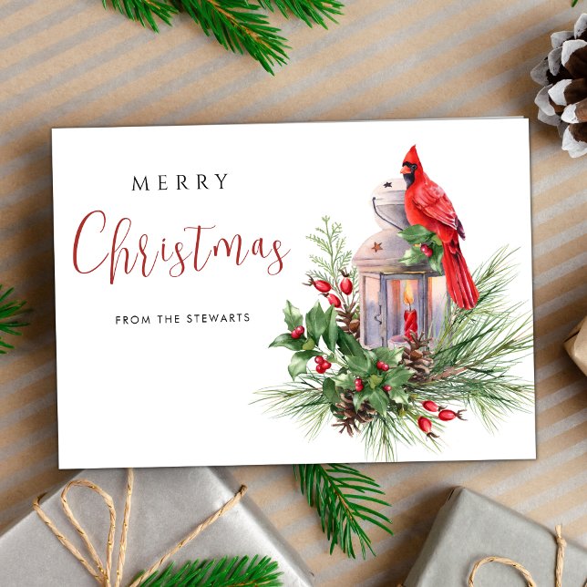 Tarjeta Elegantes Navidades Cardenal Rojo Festividad Moder (Subido por el creador)