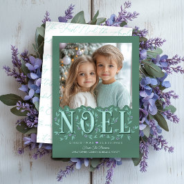 Tarjeta Elegantes Navidades de fotografía de lavanda verde