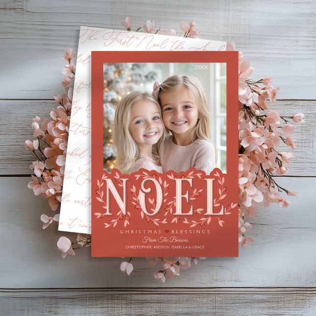 Tarjeta Elegantes Navidades de fotografía monocromáticos b (Shown on a 5" x 7" card)