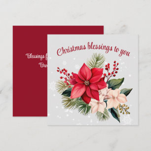 Tarjeta Elegantes Navidades Fiesta Floral de Poinsettia