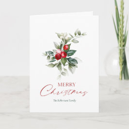 Tarjeta Elegantes Navidades Holly Card