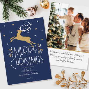 Tarjeta Elegantes Navidades Llanto azul profundo foto de r