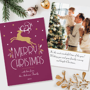 Tarjeta Elegantes Navidades Llanto de Oro de Pluma de Rano