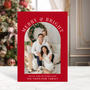 Tarjeta Elegantes Navidades rojos de fotos del Arco Brilla