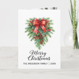 Tarjeta Elegantes Navidades Wreath Holiday