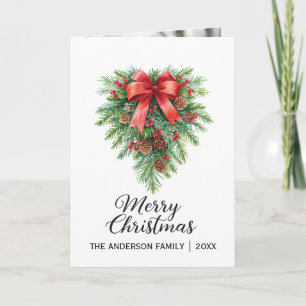 Tarjeta Elegantes Navidades Wreath Holiday