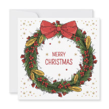 Elegantes Navidades Wreath Square Greeting Card