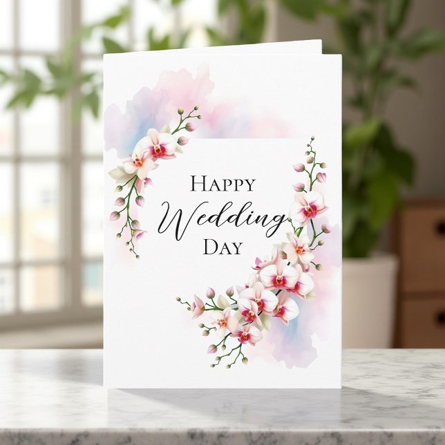 Tarjeta Elegantes orquídeas florecen en el Boda Pastel de  (Subido por el creador)